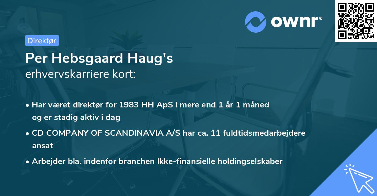 Per Hebsgaard Haug's erhvervskarriere kort