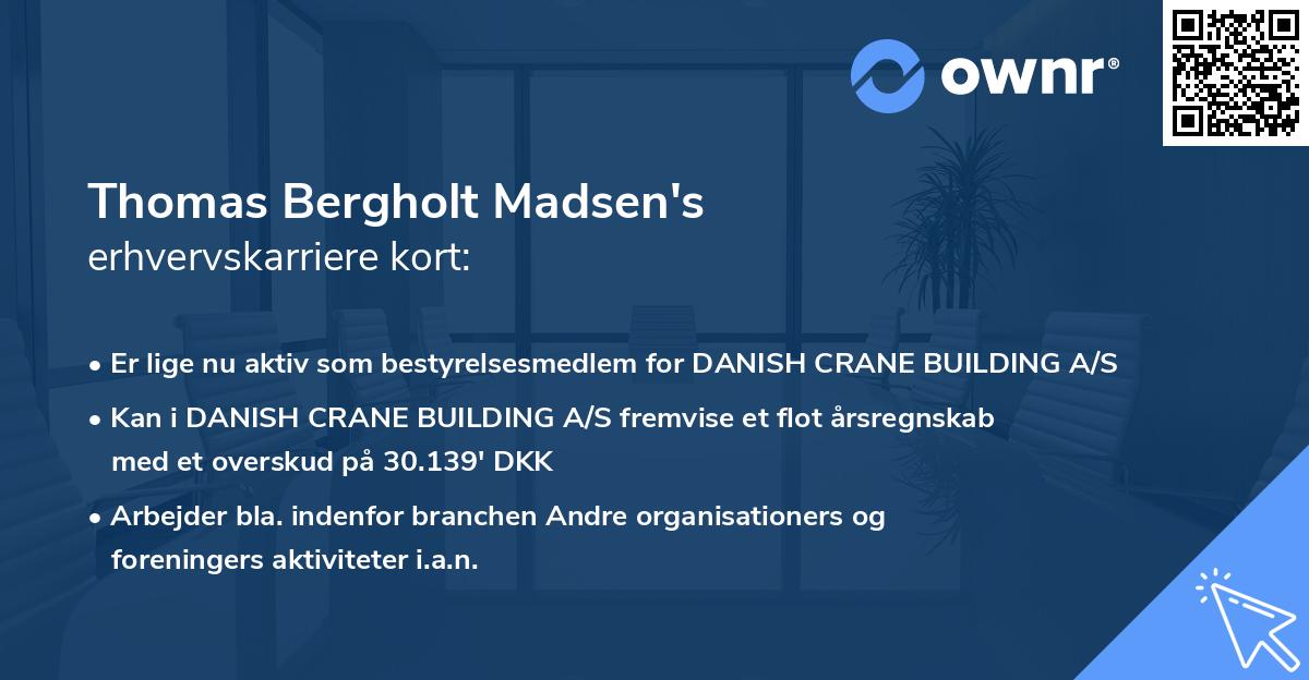 Thomas Bergholt Madsen's erhvervskarriere kort