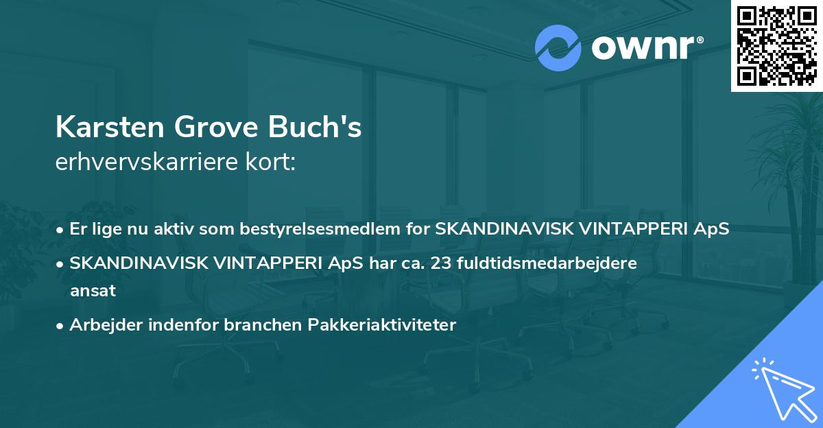 Karsten Grove Buch's erhvervskarriere kort