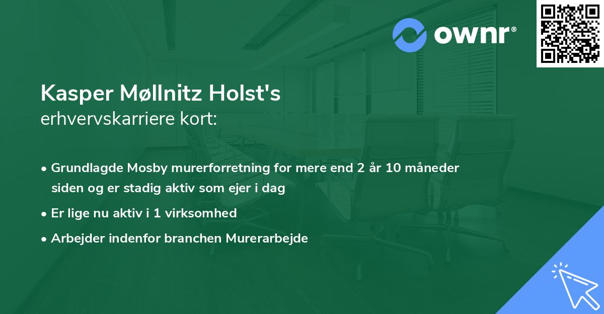 Kasper Møllnitz Holst's erhvervskarriere kort