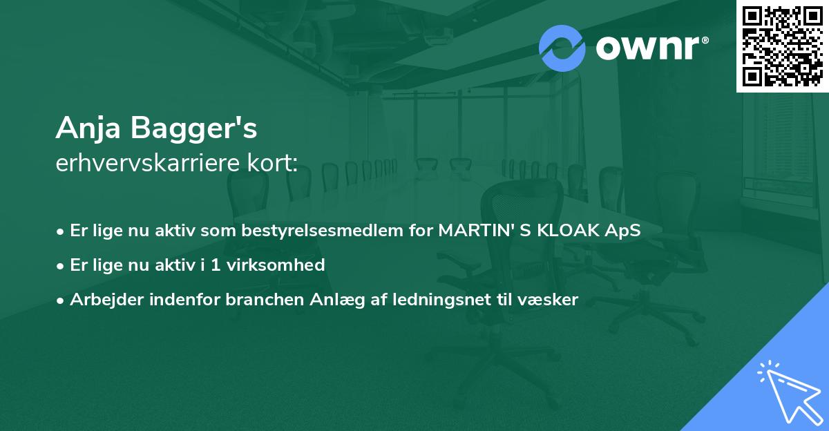 Anja Bagger's erhvervskarriere kort