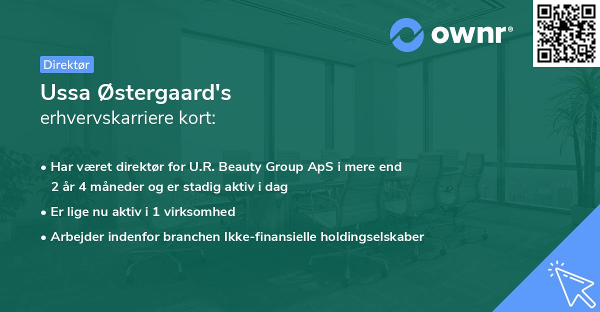 Ussa Østergaard's erhvervskarriere kort