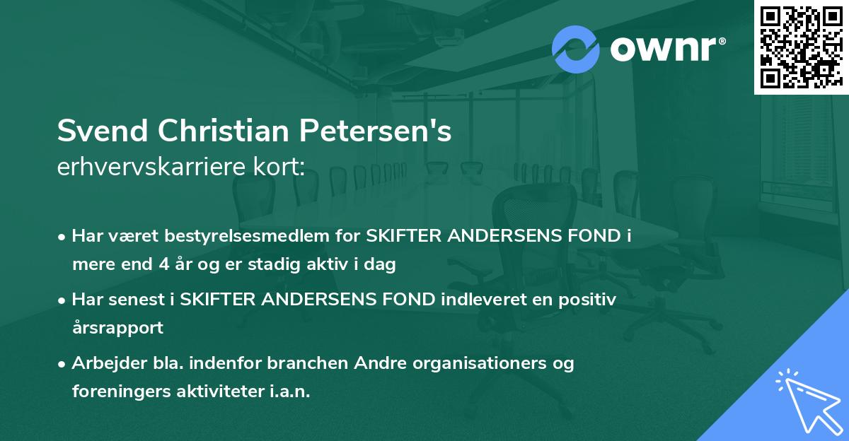 Svend Christian Petersen's erhvervskarriere kort