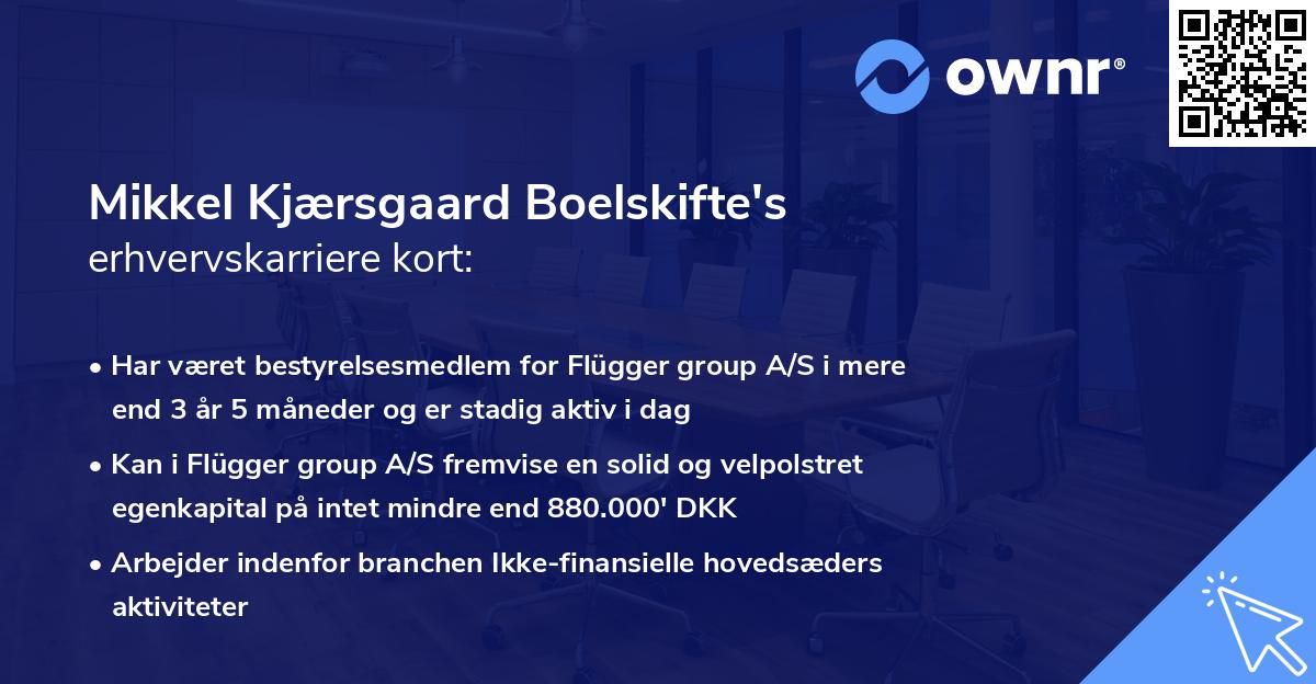 Mikkel Kjærsgaard Boelskifte's erhvervskarriere kort