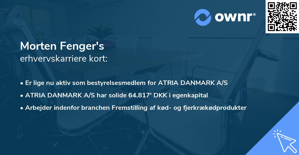 Morten Fenger's erhvervskarriere kort