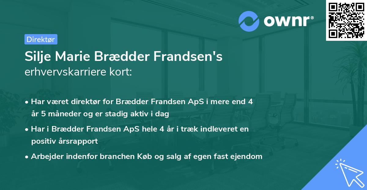 Silje Marie Brædder Frandsen's erhvervskarriere kort