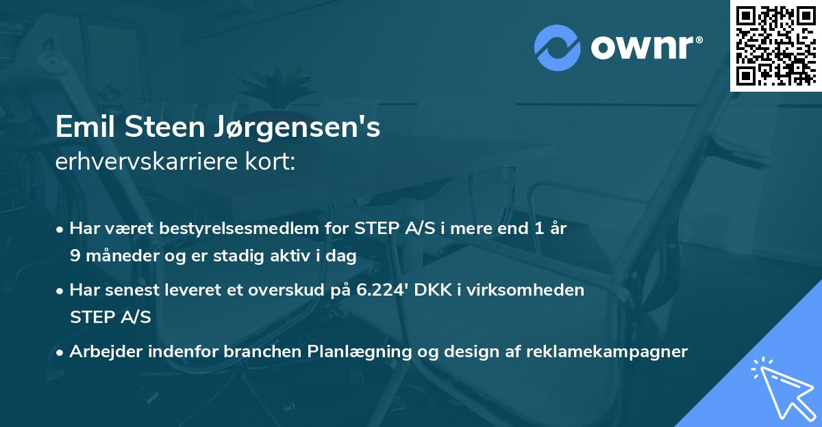 Emil Steen Jørgensen's erhvervskarriere kort