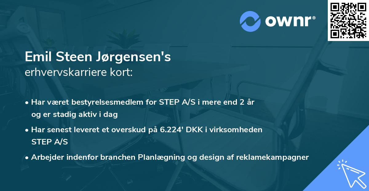 Emil Steen Jørgensen's erhvervskarriere kort