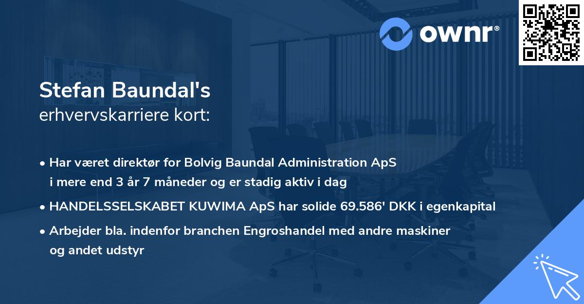 Stefan Baundal's erhvervskarriere kort