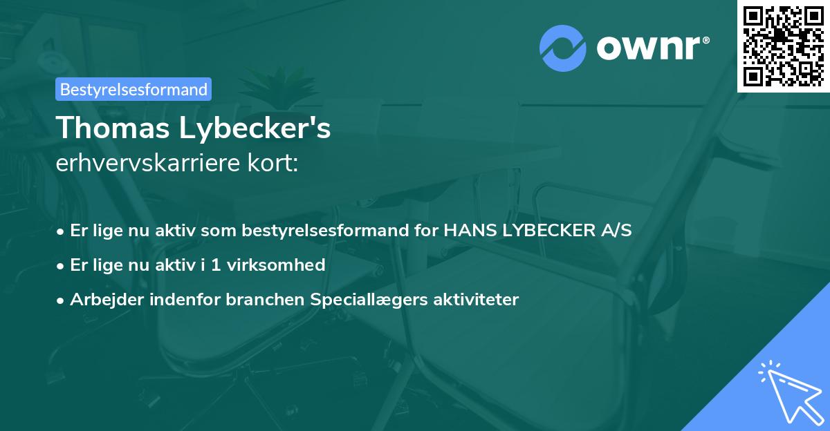 Thomas Lybecker's erhvervskarriere kort