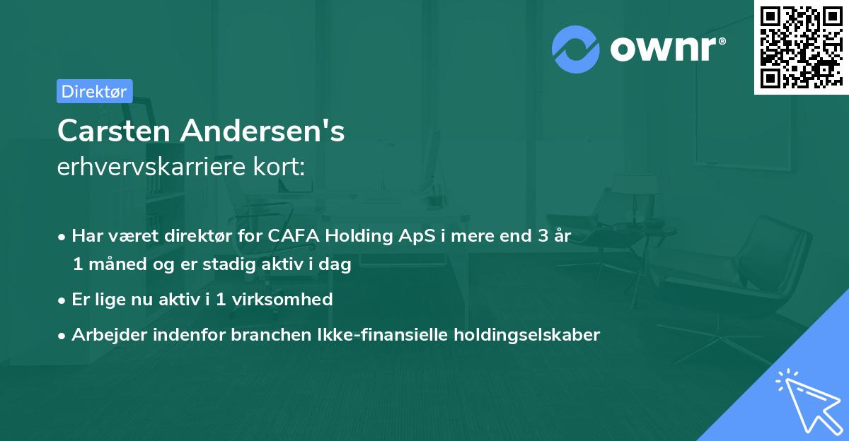 Carsten Andersen's erhvervskarriere kort