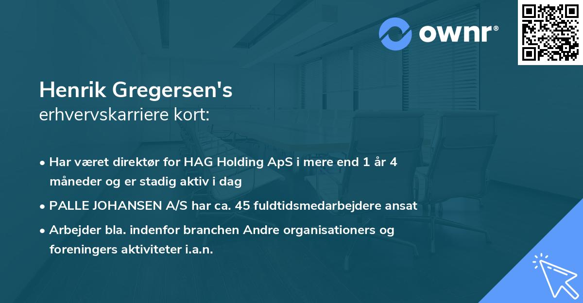 Henrik Gregersen's erhvervskarriere kort