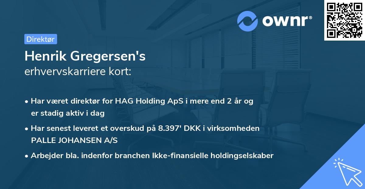 Henrik Gregersen's erhvervskarriere kort