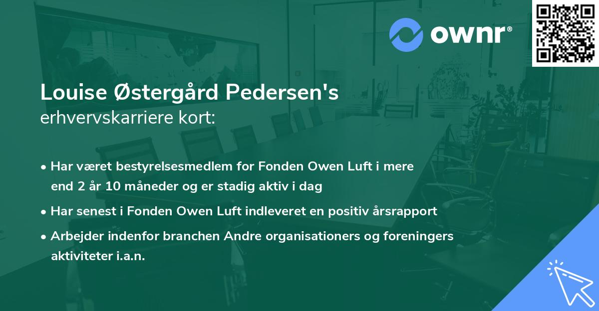 Louise Østergård Pedersen's erhvervskarriere kort