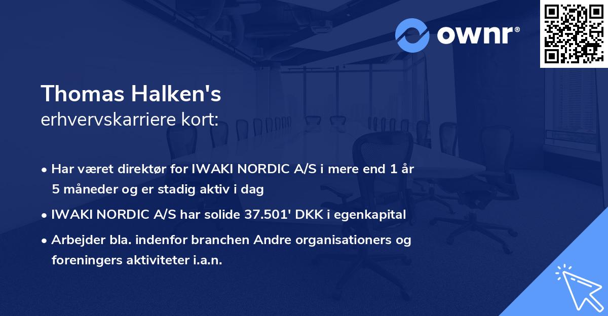 Thomas Halken's erhvervskarriere kort