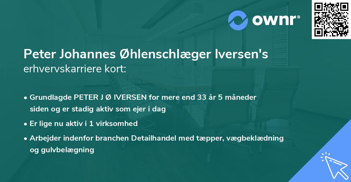 Peter Johannes Øhlenschlæger Iversen's erhvervskarriere kort
