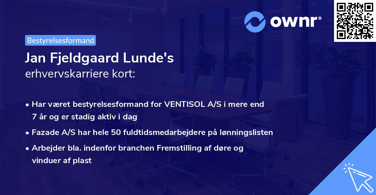 Jan Fjeldgaard Lunde's erhvervskarriere kort