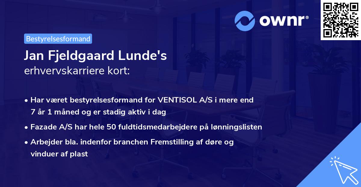 Jan Fjeldgaard Lunde's erhvervskarriere kort