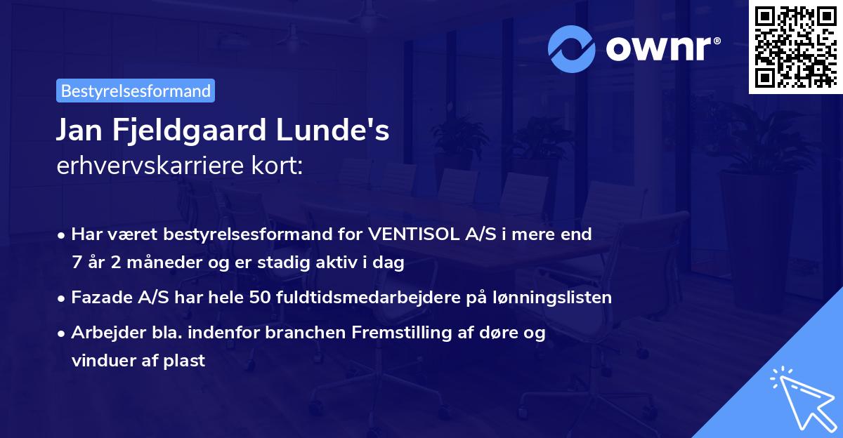 Jan Fjeldgaard Lunde's erhvervskarriere kort
