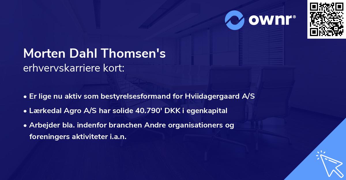 Morten Dahl Thomsen's erhvervskarriere kort