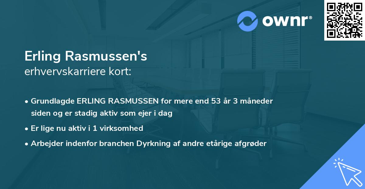 Erling Rasmussen's erhvervskarriere kort