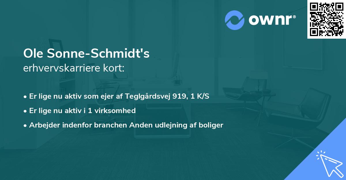 Ole Sonne-Schmidt's erhvervskarriere kort