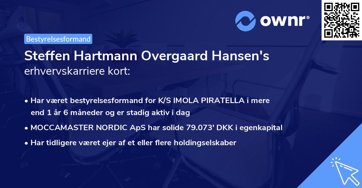 Steffen Hartmann Overgaard Hansen's erhvervskarriere kort