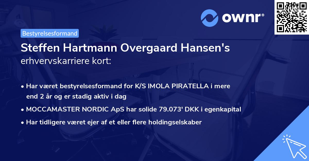 Steffen Hartmann Overgaard Hansen's erhvervskarriere kort