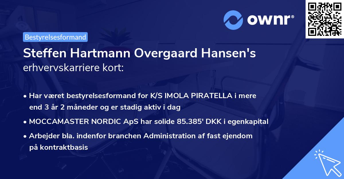 Steffen Hartmann Overgaard Hansen's erhvervskarriere kort