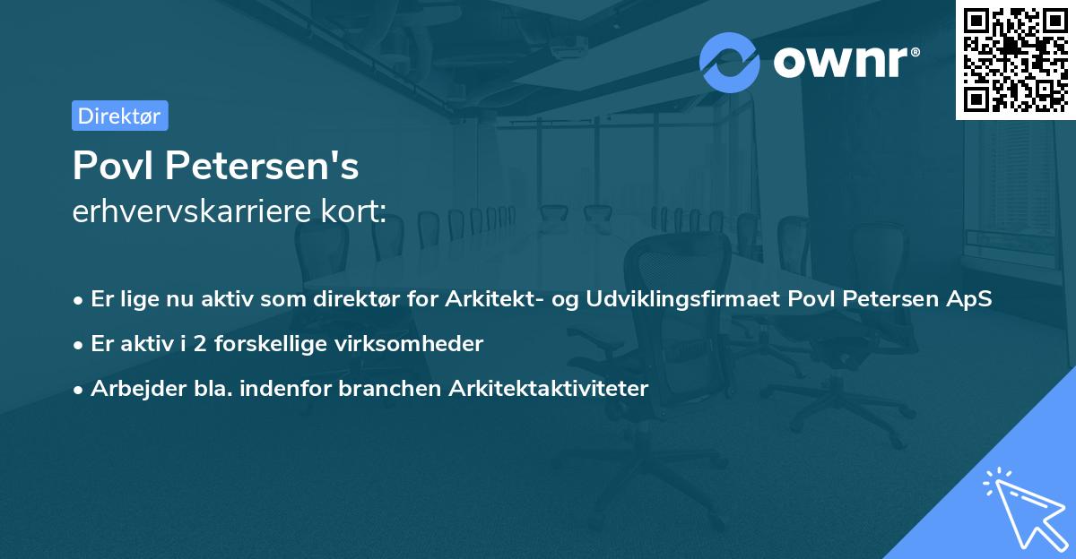 Povl Petersen's erhvervskarriere kort