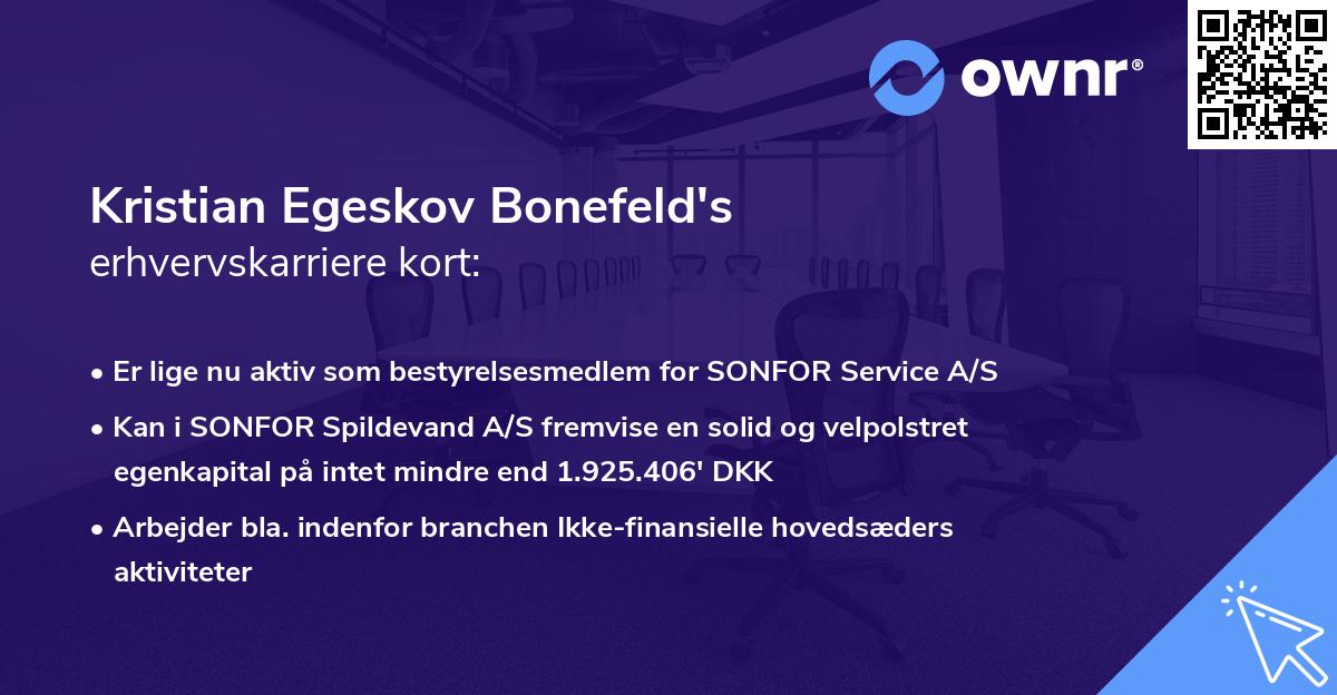 Kristian Egeskov Bonefeld's erhvervskarriere kort