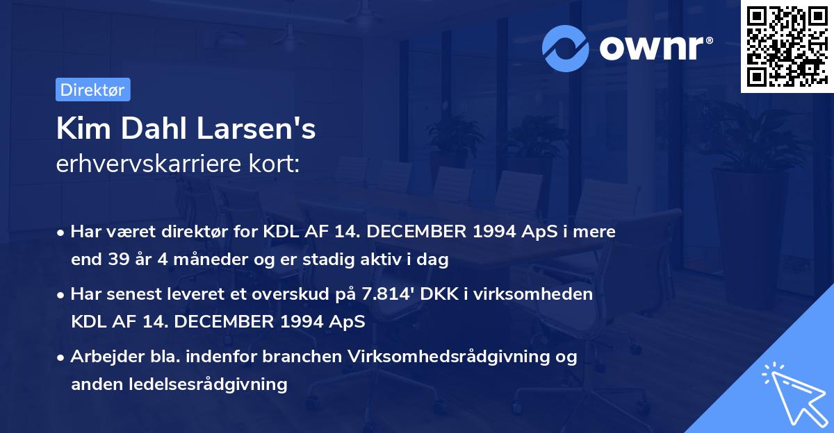 Kim Dahl Larsen's erhvervskarriere kort