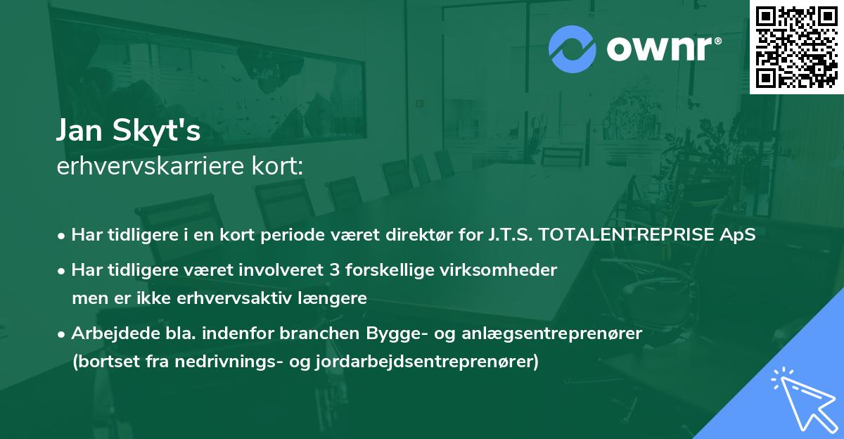 Jan Skyt's erhvervskarriere kort