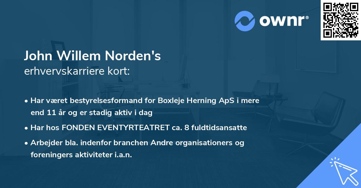 John Willem Norden's erhvervskarriere kort