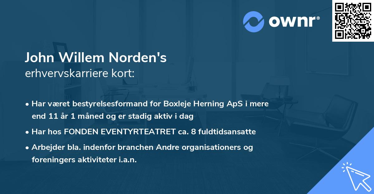John Willem Norden's erhvervskarriere kort