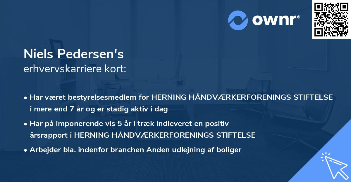 Niels Pedersen's erhvervskarriere kort