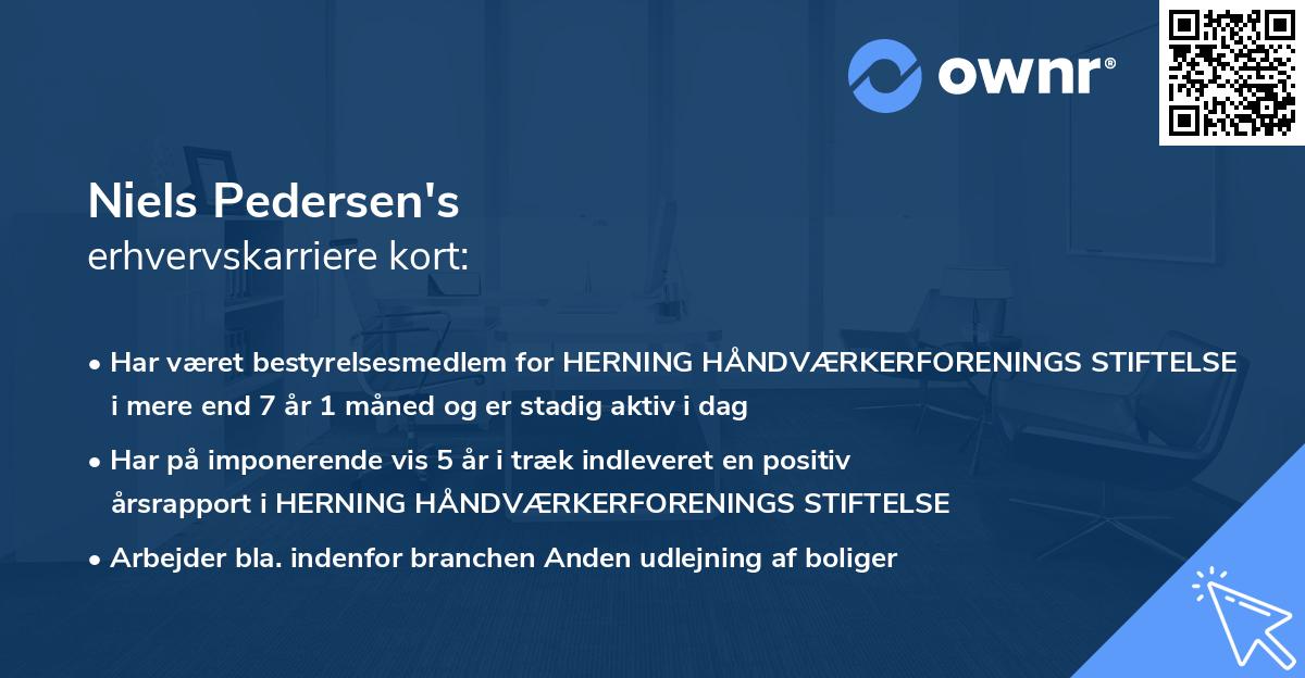 Niels Pedersen's erhvervskarriere kort