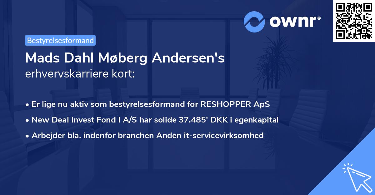 Mads Dahl Møberg Andersen's erhvervskarriere kort