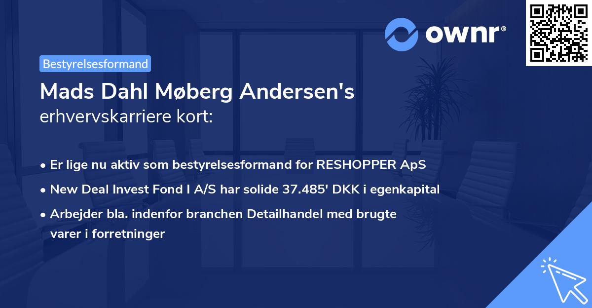 Mads Dahl Møberg Andersen's erhvervskarriere kort