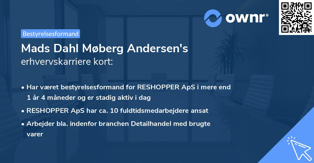Mads Dahl Møberg Andersen's erhvervskarriere kort