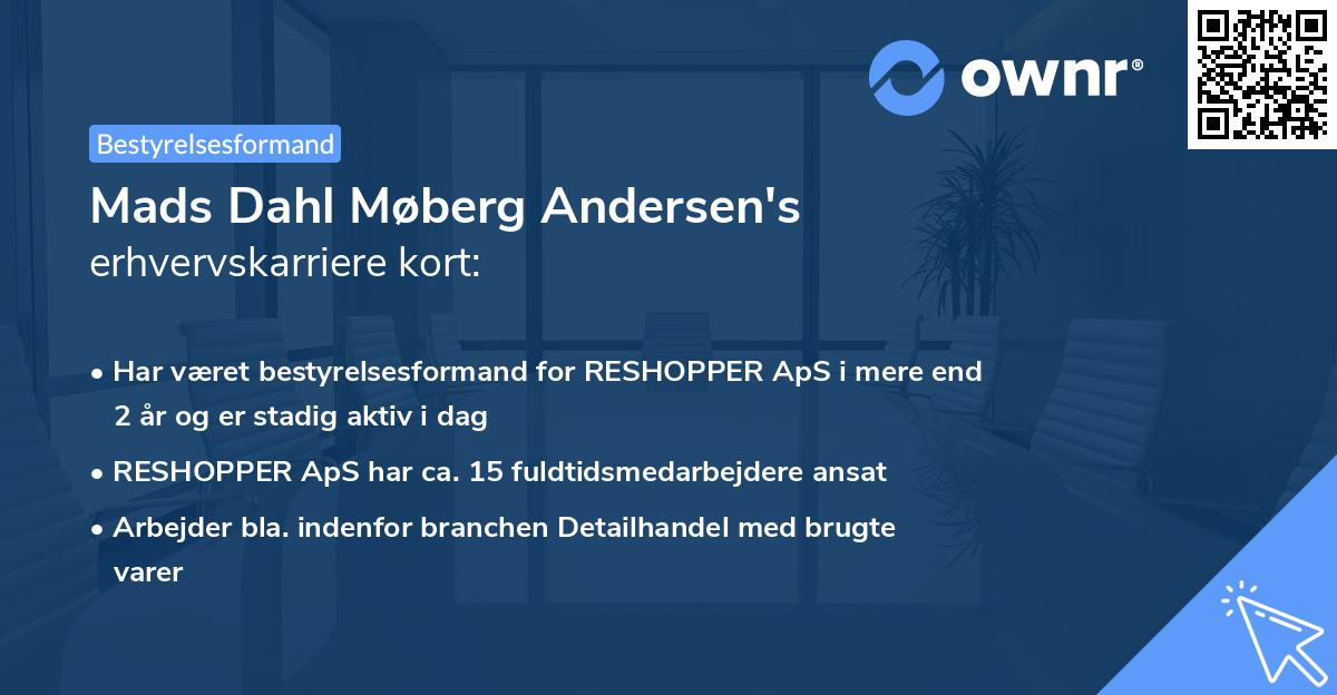 Mads Dahl Møberg Andersen's erhvervskarriere kort