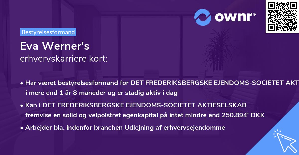 Eva Werner's erhvervskarriere kort