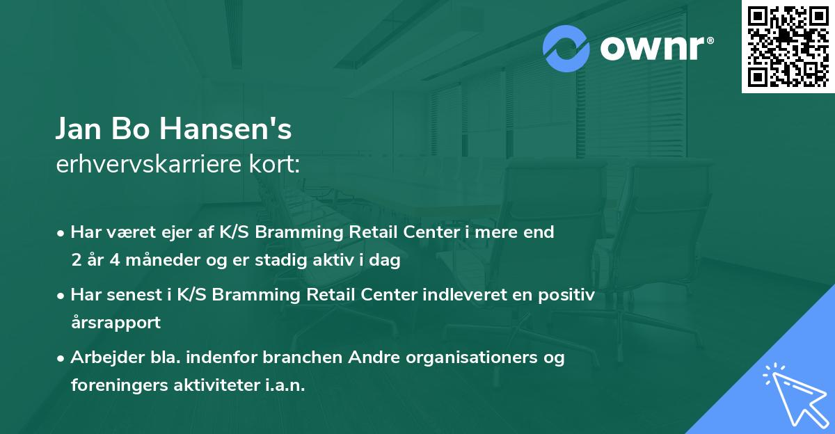 Jan Bo Hansen's erhvervskarriere kort