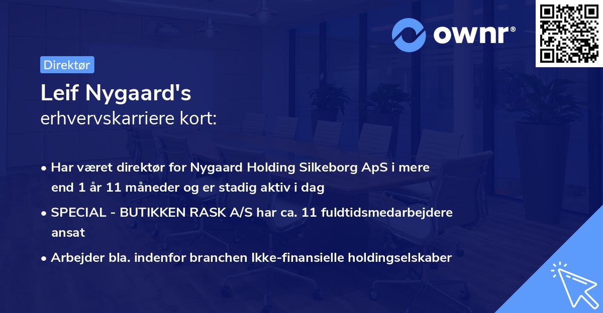 Leif Nygaard's erhvervskarriere kort
