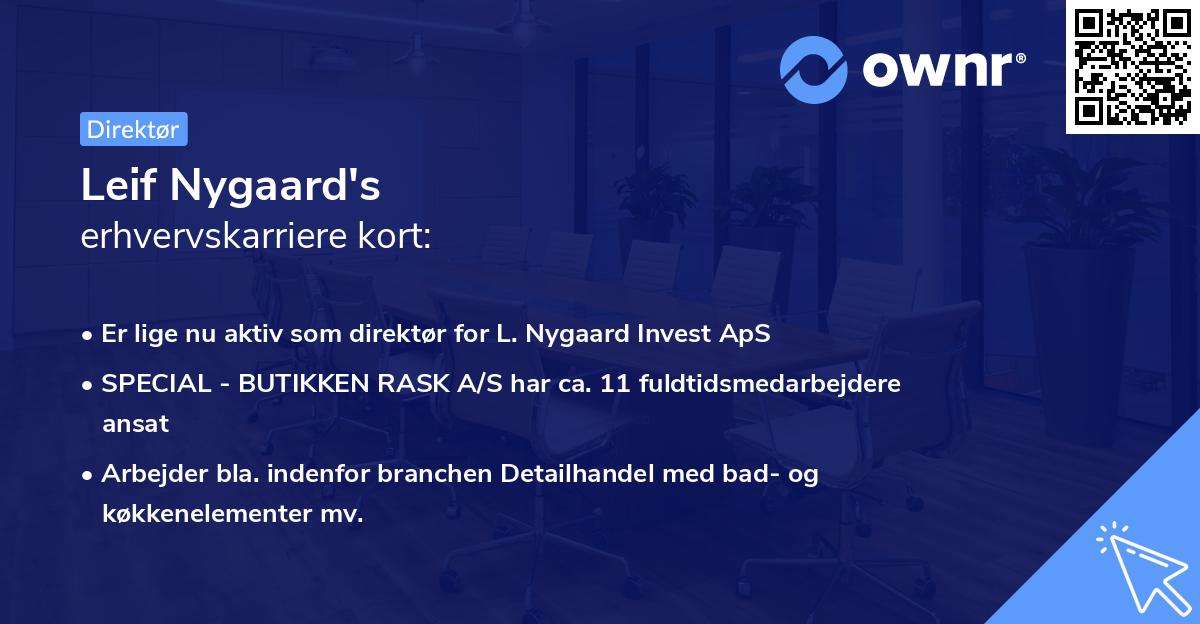 Leif Nygaard's erhvervskarriere kort