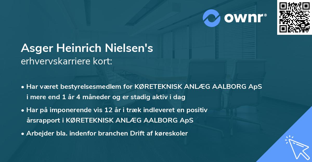 Asger Heinrich Nielsen's erhvervskarriere kort