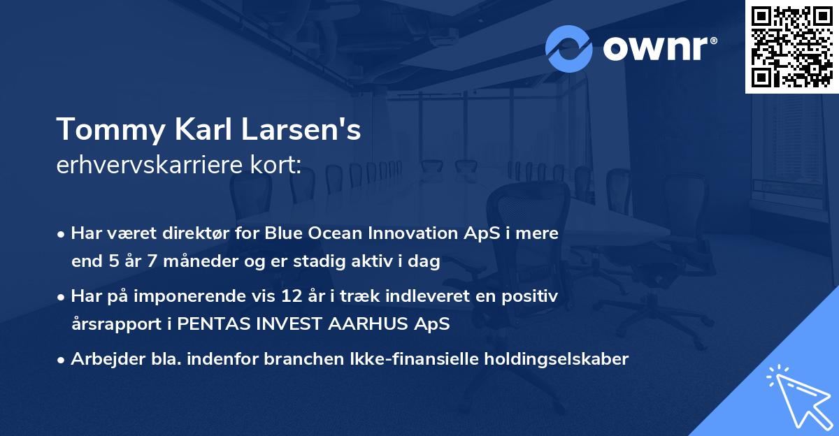 Tommy Karl Larsen's erhvervskarriere kort