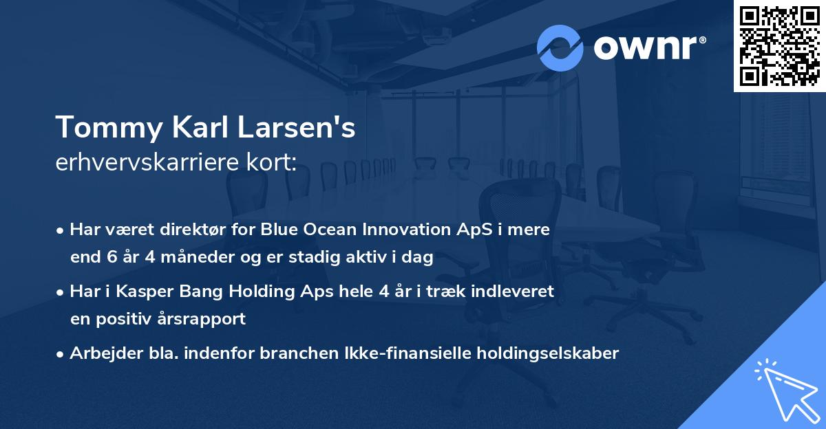 Tommy Karl Larsen's erhvervskarriere kort