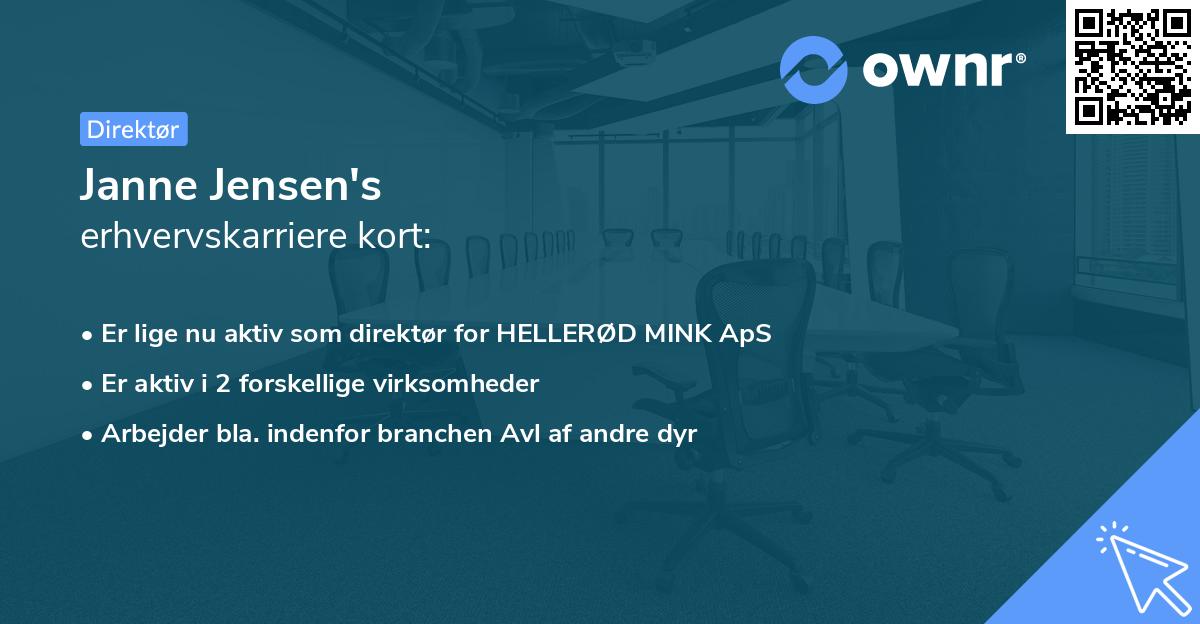Janne Jensen's erhvervskarriere kort