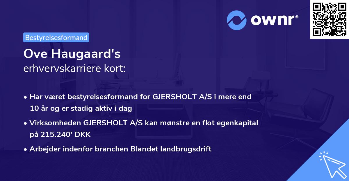 Ove Haugaard's erhvervskarriere kort